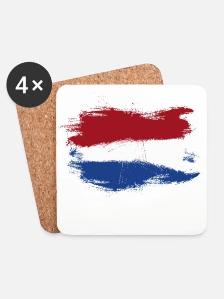 Niederlande Holland Flagge Fahne - Untersetzer (4er-Set) - Weiß