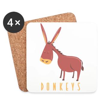I just freaking love donkeys Lustiges Geschenk - Untersetzer (4er-Set) - Weiß - Vorne