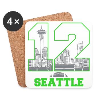 Twelve Seattle 12 Seattle - Coasters (set of 4) - white - Front