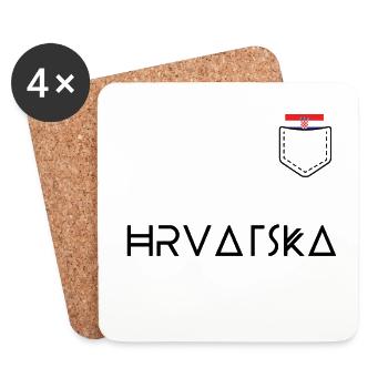 Hrvatska Croatia Croatia Black Flag Gift - Coasters (set of 4) - white - Front