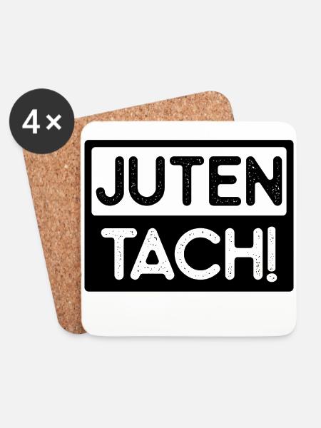 Juten Tach - Dialekt, Geschenkidee - Untersetzer (4er-Set) - Weiß