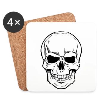Skull - Untersetzer (4er-Set) - Weiß - Vorne