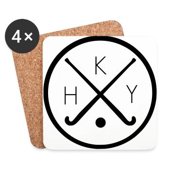 Field hockey logo - Coasters (set of 4) - white - Front