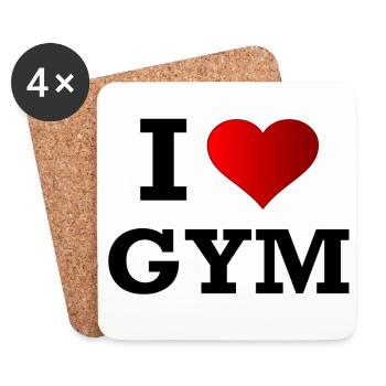 J'AIME GYM - Dessous de verre (lot de 4) - blanc - Devant