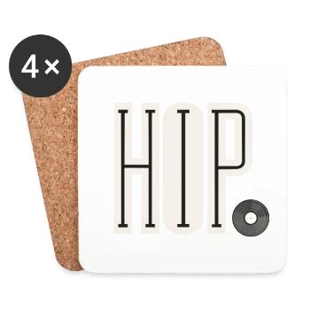 hip hop - Dessous de verre (lot de 4) - blanc - Devant