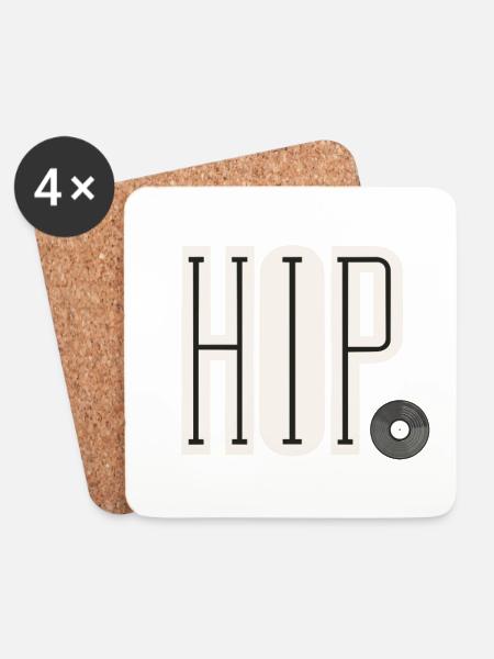 hip hop - Untersetzer (4er-Set) - Weiß