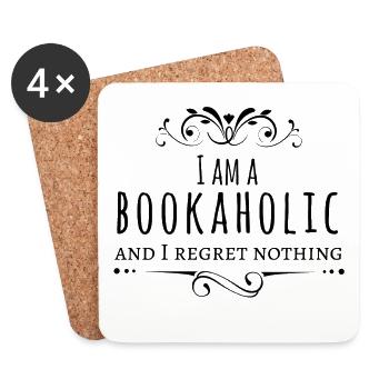 Bookaholic chemise cadeau pour les lecteurs - Dessous de verre (lot de 4) - blanc - Devant
