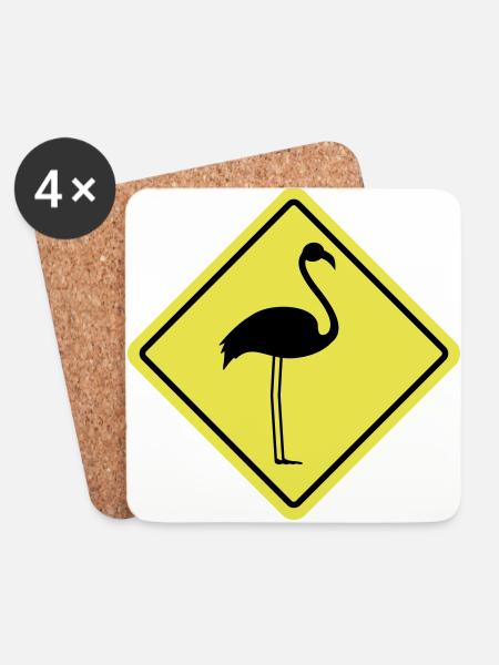 Flamingo Sign - Untersetzer (4er-Set) - Weiß