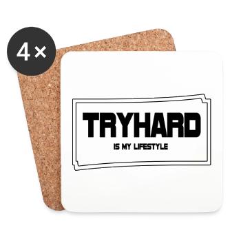 Tryhard est mon style de vie - Dessous de verre (lot de 4) - blanc - Devant