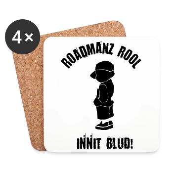 Roadmanz Rool - Innit Blud - Black - Coasters (set of 4) - white - Front