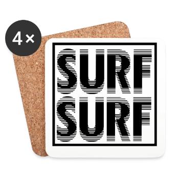 surf surf / exclusive surfer design unisex - Coasters (set of 4) - white - Front