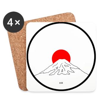 Mount Fuji - Coasters (set of 4) - white - Front