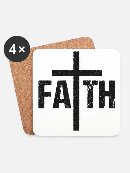 Faith Faith Trust Confidence - Coasters (set of 4) - white