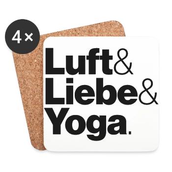 Luft & Liebe & Yoga - Untersetzer (4er-Set) - Weiß - Vorne