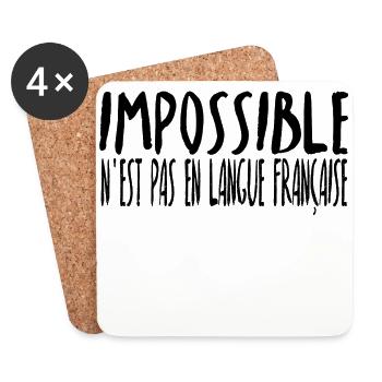 Unmöglich Ist Nicht Französisch Geschenk Idee - Untersetzer (4er-Set) - Weiß - Vorne