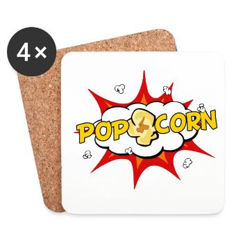 Popcorn Pop Art - Untersetzer (4er-Set) - Weiß - Vorne