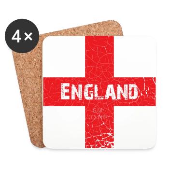 England ist mein Land - Untersetzer (4er-Set) - Weiß - Vorne