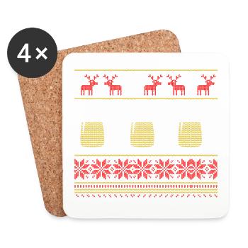 Merry Christmas and a happy new Beer Christmas - Coasters (set of 4) - white - Front