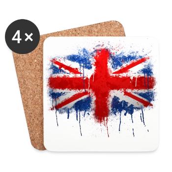 Union Jack Graffiti - Untersetzer (4er-Set) - Weiß - Vorne