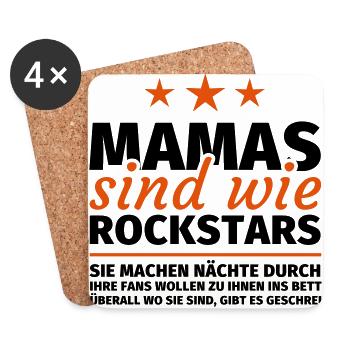 Mamas sind wie Rockstars - Untersetzer (4er-Set) - Weiß - Vorne