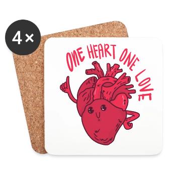 A heart a love - Coasters (set of 4) - white - Front