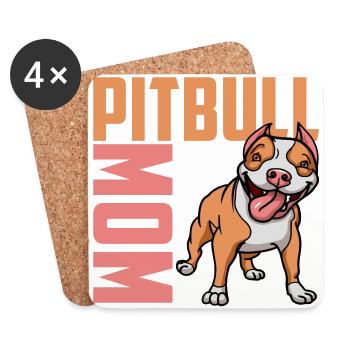 Best Pit Bull Mom T-shirt - Coasters (set of 4) - white - Front