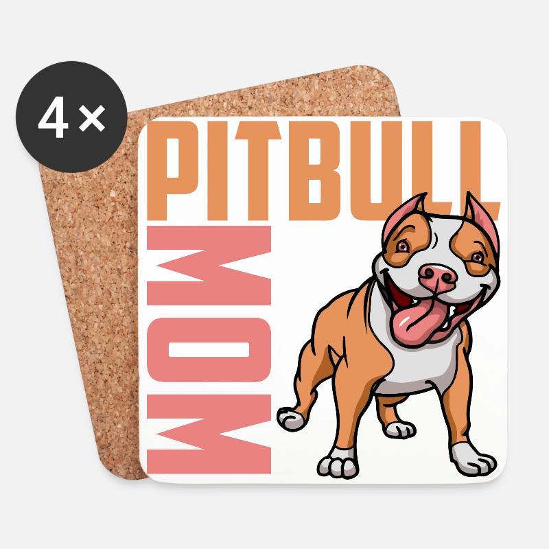 Best Pitbull Mom T-shirt - Untersetzer (4er-Set) - Weiß
