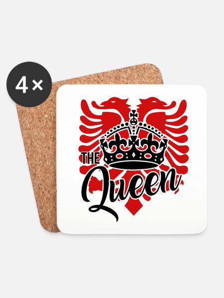 albanischer adler für eine albanische queen - Untersetzer (4er-Set) - Weiß