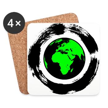 grüne Erde - Untersetzer (4er-Set) - Weiß - Vorne