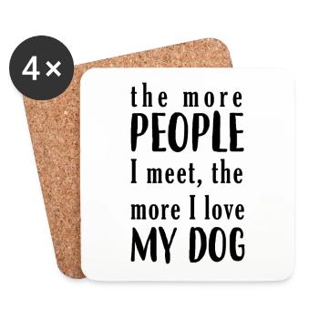 chiens aiment - Dessous de verre (lot de 4) - blanc - Devant