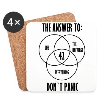 42 - The ultimate answer! Cool, funny idea - Coasters (set of 4) - white - Front