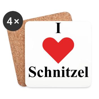 i love schnitzel - Untersetzer (4er-Set) - Weiß - Vorne