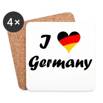 Beautiful I Love Germany Design-I love Germany. - Coasters (set of 4) - white - Front
