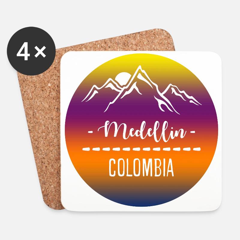 Medellin Kolumbien - Untersetzer (4er-Set) - Weiß