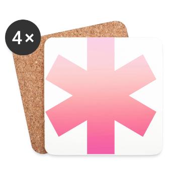 Rose Simple Simple Simple 6-Cross Design - Dessous de verre (lot de 4) - blanc - Devant