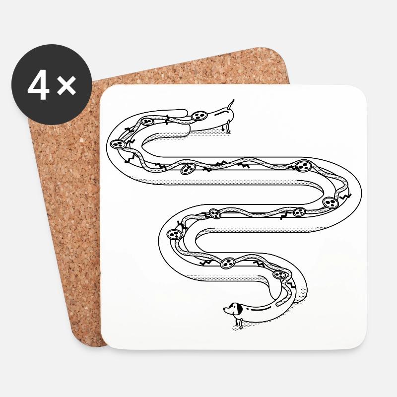Longdog - Untersetzer (4er-Set) - Weiß