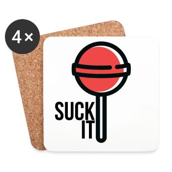 SUCK IT RED - Coasters (set of 4) - white - Front