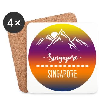 Singapur Singapur - Untersetzer (4er-Set) - Weiß - Vorne