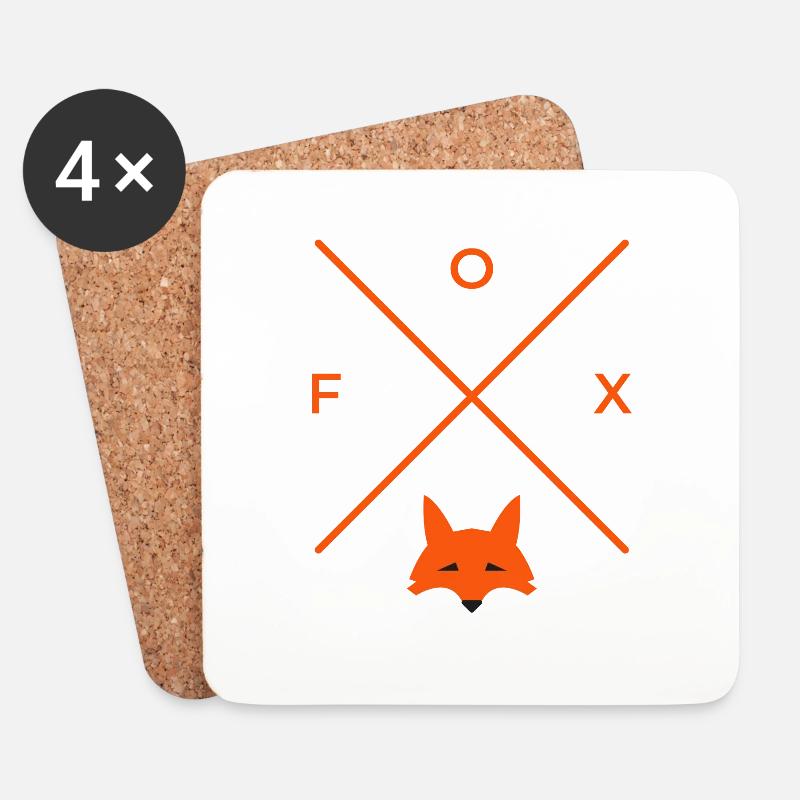 Fuchs fox Tier wild Geschenk idee - Untersetzer (4er-Set) - Weiß