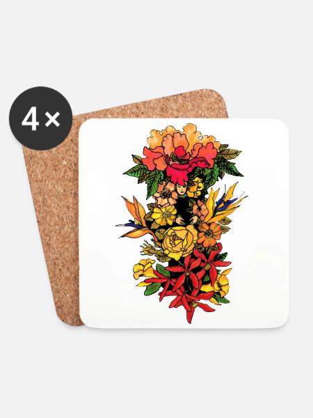 peonia - Coasters (set of 4) - white