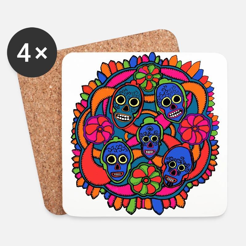 Dias de los muertos - Untersetzer (4er-Set) - Weiß