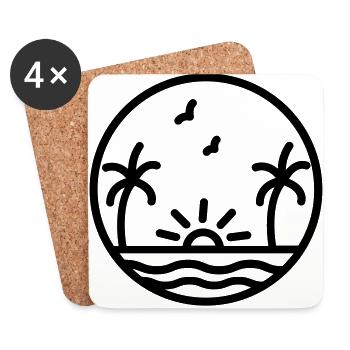 Conception de vacances - Dessous de verre (lot de 4) - blanc - Devant