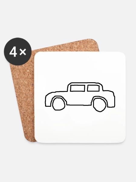 auto - Untersetzer (4er-Set) - Weiß