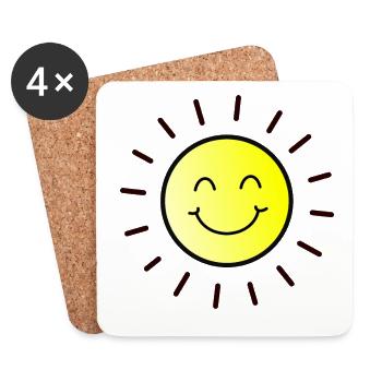 Sonne Sommer - Untersetzer (4er-Set) - Weiß - Vorne