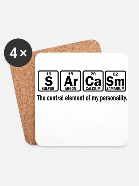 Chemie Shirt! Lustige Sprüche - Sarcasm - Untersetzer (4er-Set) - Weiß