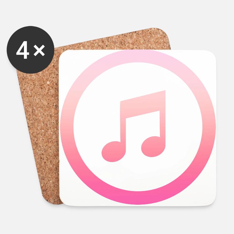 Schlichtes einfaches Pinkes Musik Design/Symbol - Untersetzer (4er-Set) - Weiß