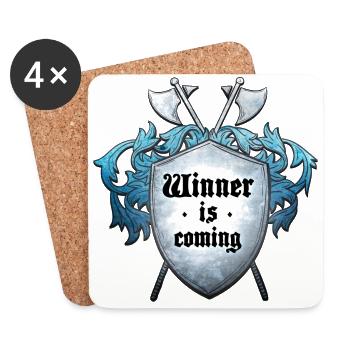 Der Gewinner kommt - Untersetzer (4er-Set) - Weiß - Vorne