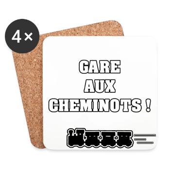 STATION IN DEN CHEMINOTEN! -HOLZ DER WÖRTER - FRANCOIS VILLE - Untersetzer (4er-Set) - Weiß - Vorne