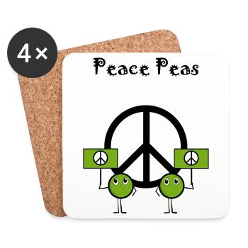 Peace peas - Untersetzer (4er-Set) - Weiß - Vorne
