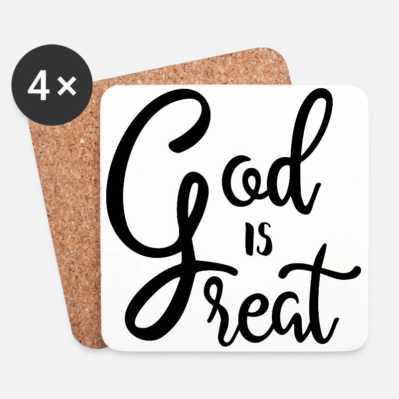 GOTT IST GROß GOD IS GREAT CHRISTEN RELIGION - Untersetzer (4er-Set) - Weiß